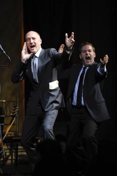 Jonathan Ames and Mike Birbiglia close the cerimony with Ames' special call, invented in grade school.